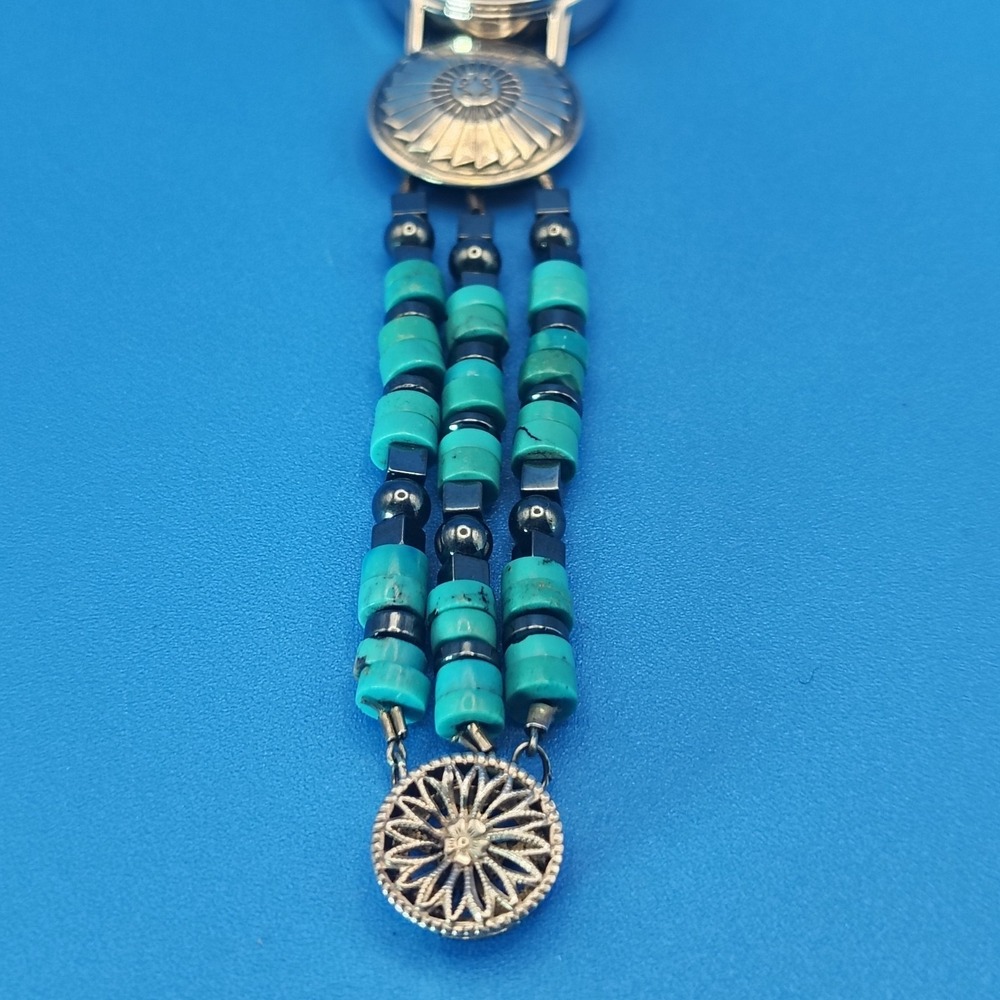 Vintage 1998 Timex Indiglo Sterling Silver Native Turquoise Women's Quartz Watch - Picture 9 of 13